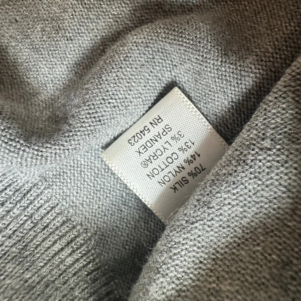 Banana Republic Men's Zip Front Sweater‎ Jacket Cardigan Size M Gray Black silk